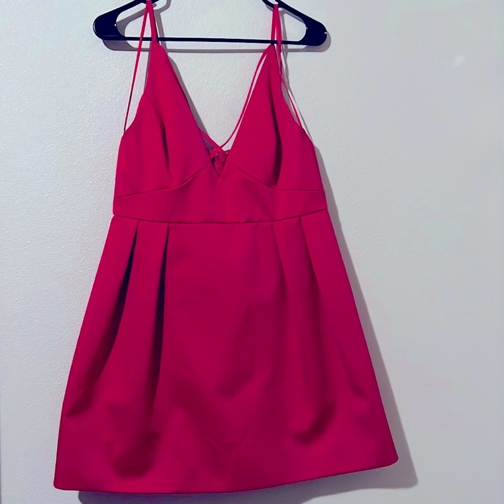 Topshop Pink Cross Front Mini Dress Womens Size Medium US 10 Prom New